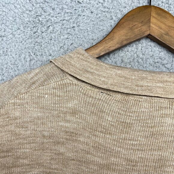Vintage Pennshire Sweater Men's Extra Large Brown Tan Pullover Button Collar 70s - Picture 15 of 16